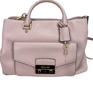 Michael Michael Kors Haley Large Pink Leather Satchel FLAWED